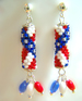 Designer Jewelry - Stars and Stripes Earrings with Dangles
