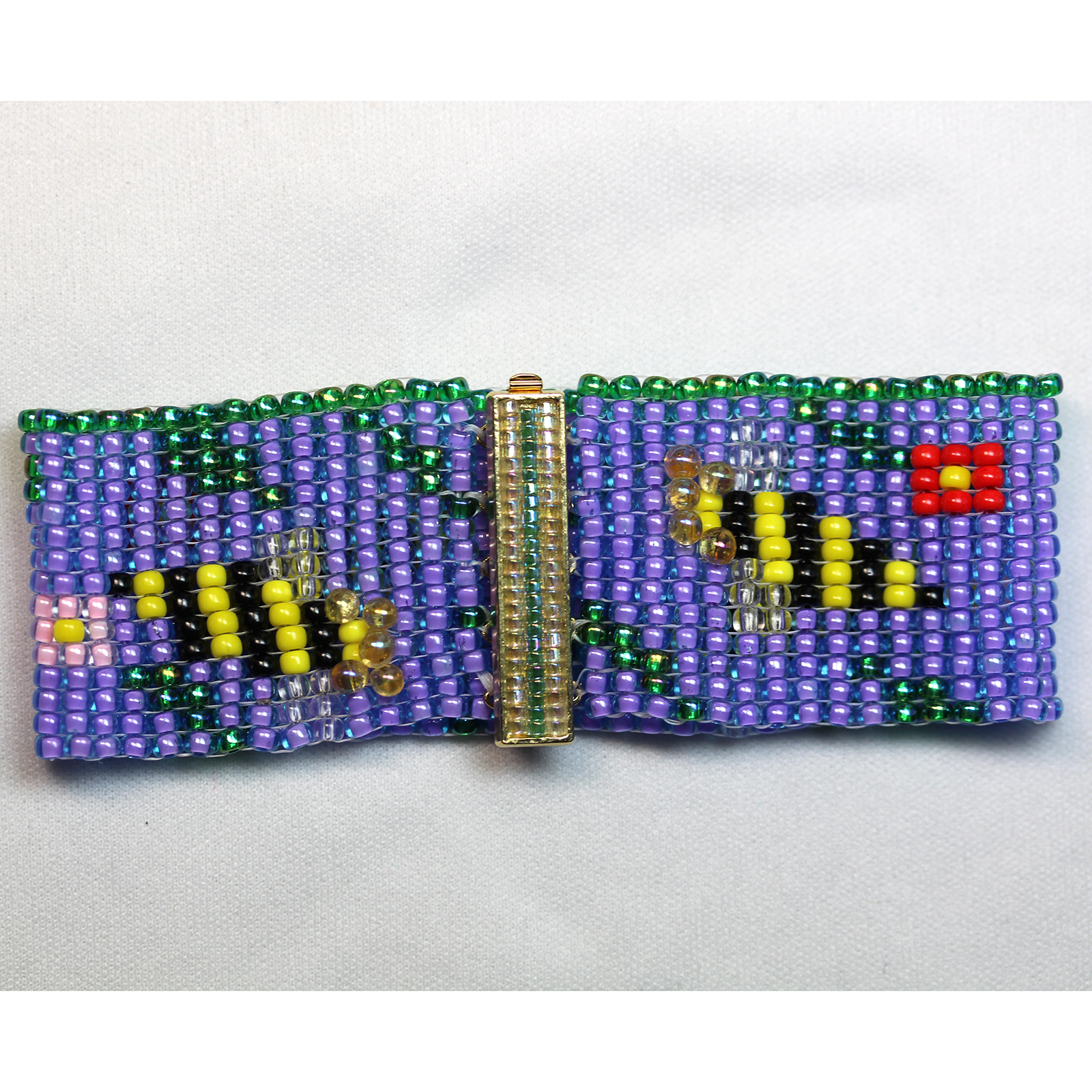 Designer Jewelry - Bees & Flower Loomed Bracelet Pattern