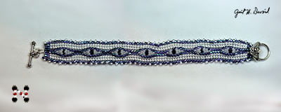 Designer Jewelry - Herringbone Bezeled Crystal Seed Bead Bracelet Pattern