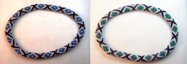 Designer Jewelry - Blue Moon Diamond Bead Crochet Bracelet Pattern