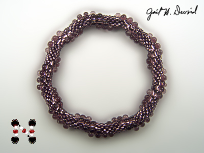 Designer Jewelry - 3-Drop Spiral Bead Crochet Bracelet