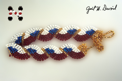 Designer Jewelry - Wavy Flag Bracelet - Czechoslovakia