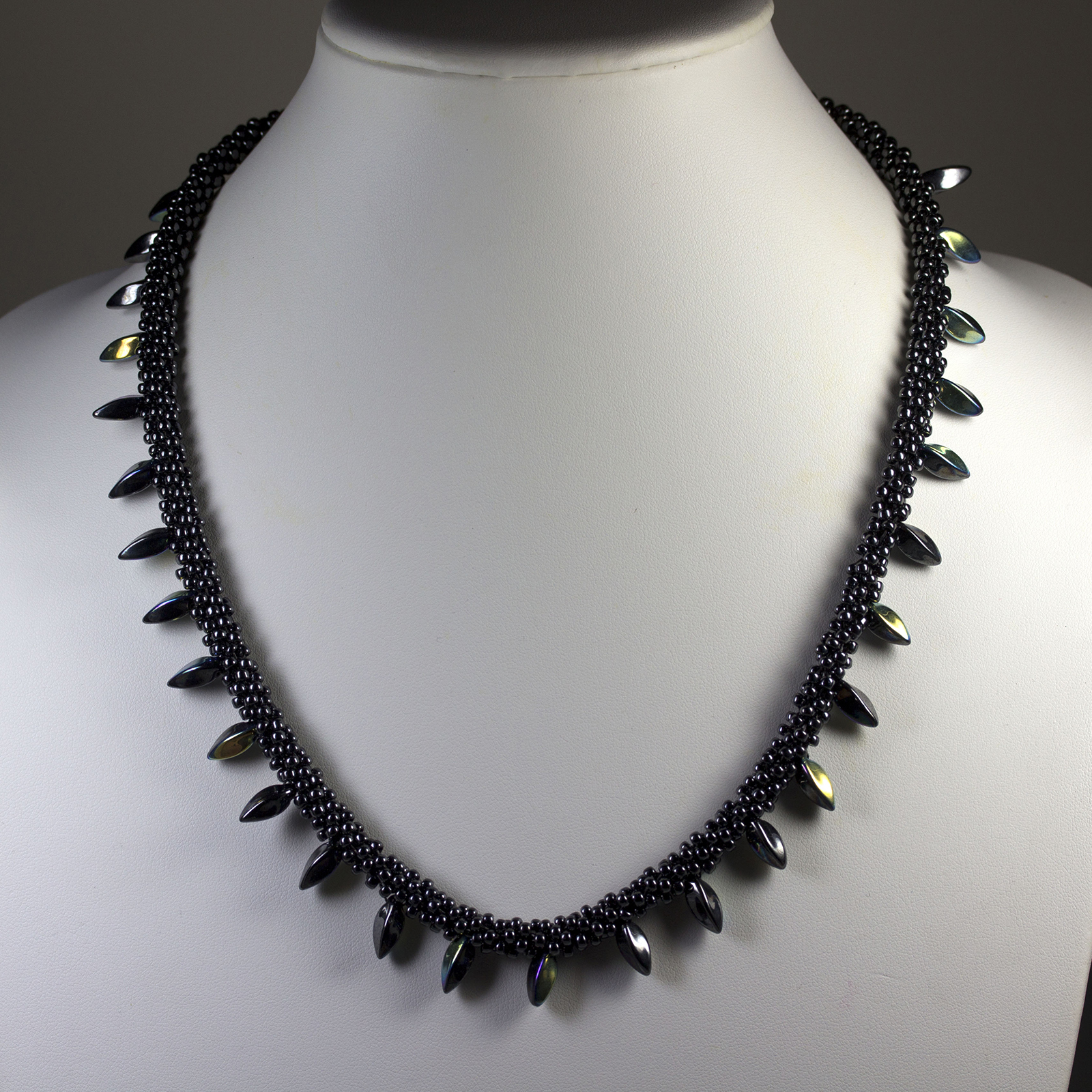 Kumihimo Necklace with Czech Twists Beads
