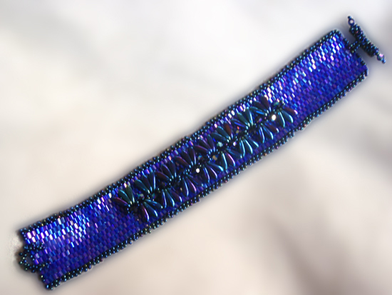 Designer Jewelry-Dagger Embellished Peyote Stitch Seed Bead Bracelet Pattern