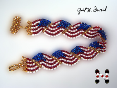Designer Jewelry - Wavy Flag-USA Bracelet Pattern